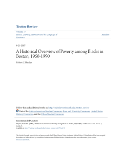 A Historical Overview of Poverty among Blacks in Boston, 1950-1990