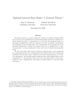 Optimal Interest-Rate Rules: I. General Theory