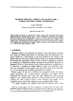 RANKING OPTIIMAL TARIFFS AND QUOTAS FOR A LARGE