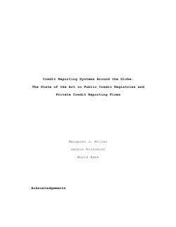 Credit Reporting Systems Around the Globe