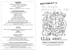 Friday 28 April to Thursday 4 May 2017