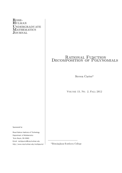 Rational Function Decomposition of Polynomials - Rose