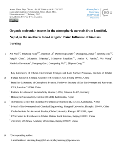 Organic molecular tracers in the atmospheric aerosols from Lumbini