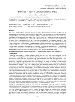 Inhibition of Yeast in Commercial Pickle Brines