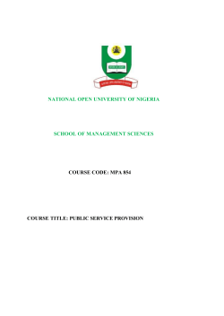 MPA854 - National Open University of Nigeria