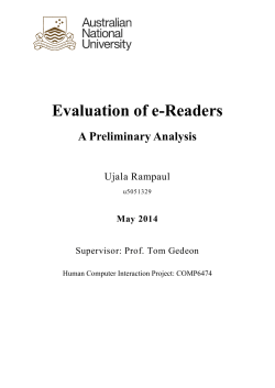 Evaluation of e-Readers - Research School of Computer Science