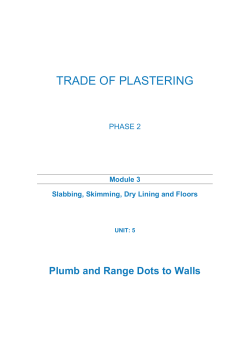 TRADE OF PLASTERING