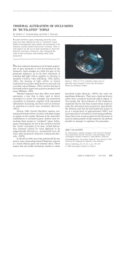 Thermal Alteration of Inclusions in "Rutilated" Topaz
