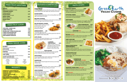 Take Out Menu - Green Earth Vegan Cuisine