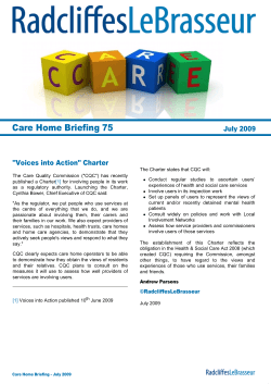 Care Home Briefing 75 - "Voices into action