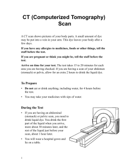 CT (Computerized Tomography) Scan
