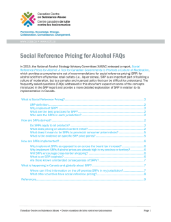 Social Reference Pricing for Alcohol FAQs