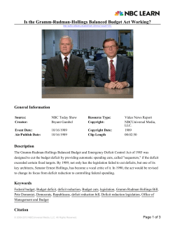 Is the Gramm-Rudman-Hollings Balanced Budget Act