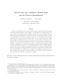 Obedience, Routine Tasks, and the Pattern of Specialization