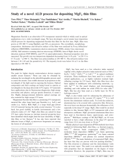 Study of a novel ALD process for depositing MgF2 thin films