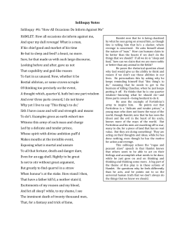 Soliloquy Notes Soliloquy #6: &ldquo;How All Occasions Do Inform Against
