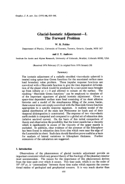 Glacial-Isostatic Adjustment&mdash;I. The Forward Problem