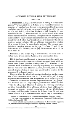 ALGEBRAIC DIVISION RING EXTENSIONS1