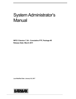 System Administrator`s Manual