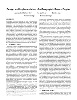 Design and Implementation of a Geographic Search Engine