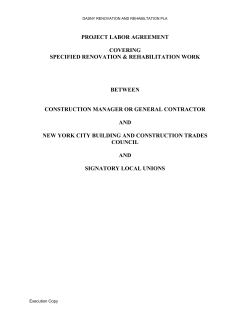 PROJECT LABOR AGREEMENT COVERING SPECIFIED