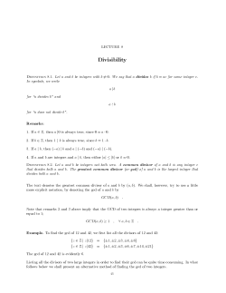 Lecture 8: Divisibility