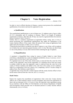 Chapter I. Voter Registration
