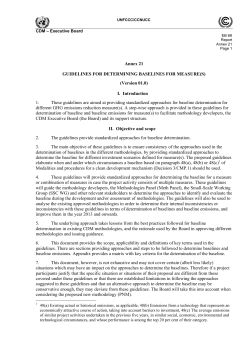 Guidelines for Determining Baselines for Measures - CDM