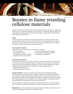 Borates in flame retarding cellulose materials