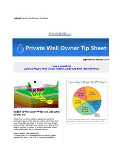 Private Well Owner Tip Sheet