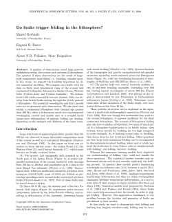 Do faults trigger folding in the lithosphere? - Evgueni Burov
