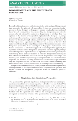 Disagreement and the First-Person Perspective