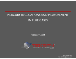 MERCURY REGULATIONS AND MEASUREMENT IN FLUE GASES