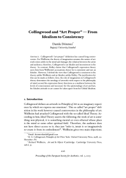 Collingwood and &ldquo;Art Proper&rdquo; &mdash; From Idealism to