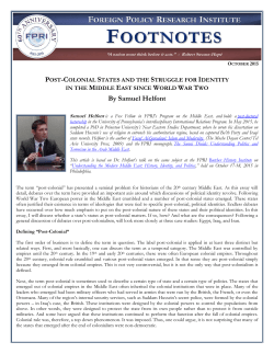 Post-Colonial States and the Struggle for Identity in the Middle East