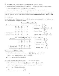 2 ONE-FACTOR COMPLETELY RANDOMIZED DESIGN (CRD) An