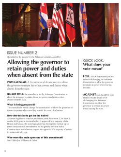 Allowing the governor to retain power and duties when