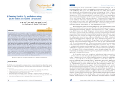 Tracing Earth`s O2 evolution using Zn/Fe ratios in marine carbonates