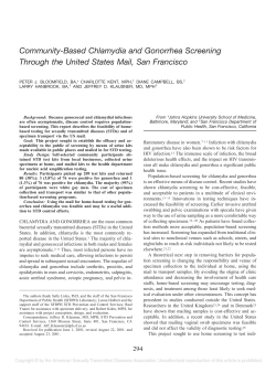 Community-Based Chlamydia and Gonorrhea Screening Through