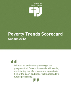 Poverty Trends Scorecard &ndash; Canada 2012