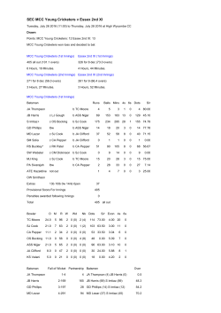 SEC MCC Young Cricketers v Essex 2nd XI