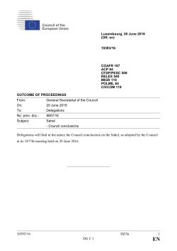 conclusions on the Sahel - Council of the European Union