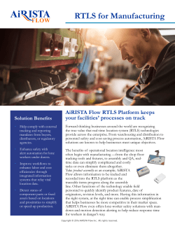 RTLS for Manufacturing