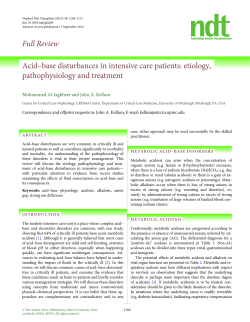 Full Review Acid–base disturbances in intensive