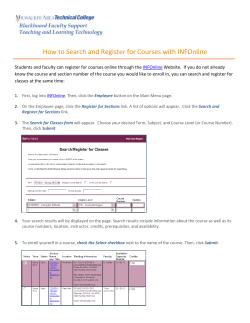 How to Register for Classes Online