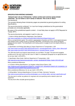 Specification writing guidance booklet