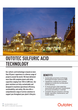 Our sulfuric acid technology is based on more than 90