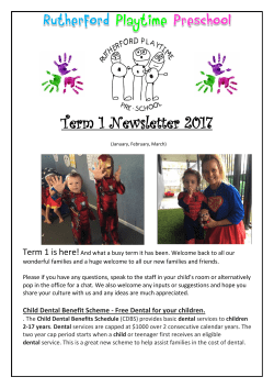 Term 1 Newsletter 2017 - Rutherford Playtime Preschool