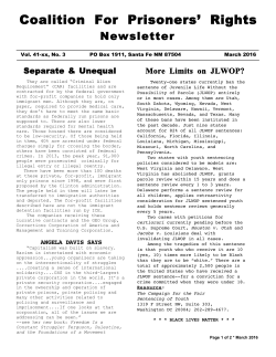 March 2016 - The Real Cost of Prisons Project