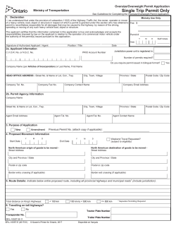 Oversize/Overweight Permit Application